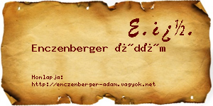 Enczenberger Ádám névjegykártya